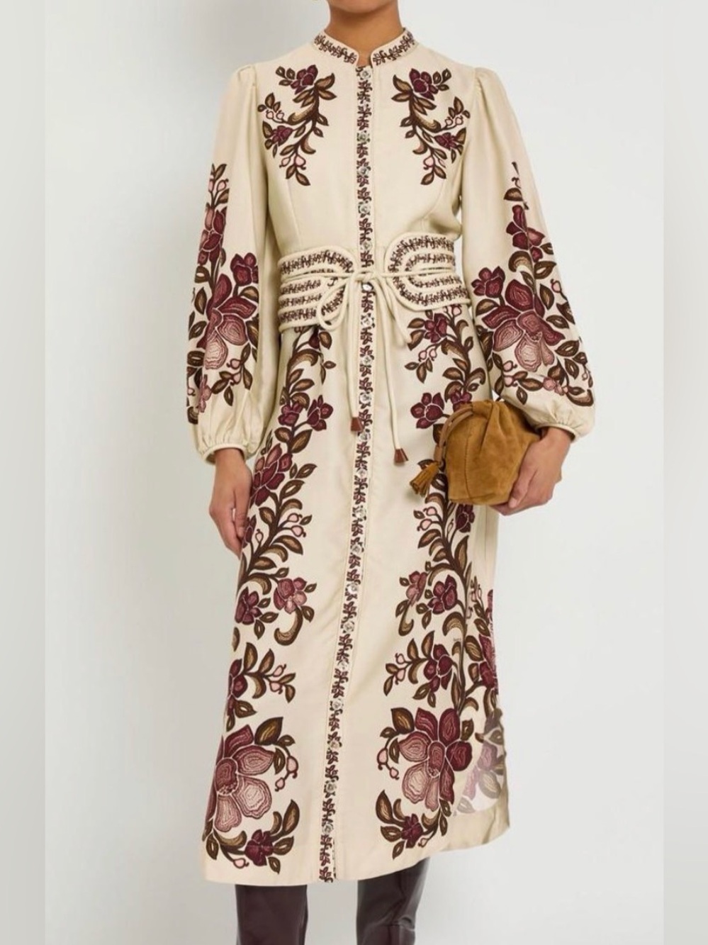 Farm Rio Sand Renata Floral Long Sleeve
Midi Dress NEW NWT - Picture 1 of 6